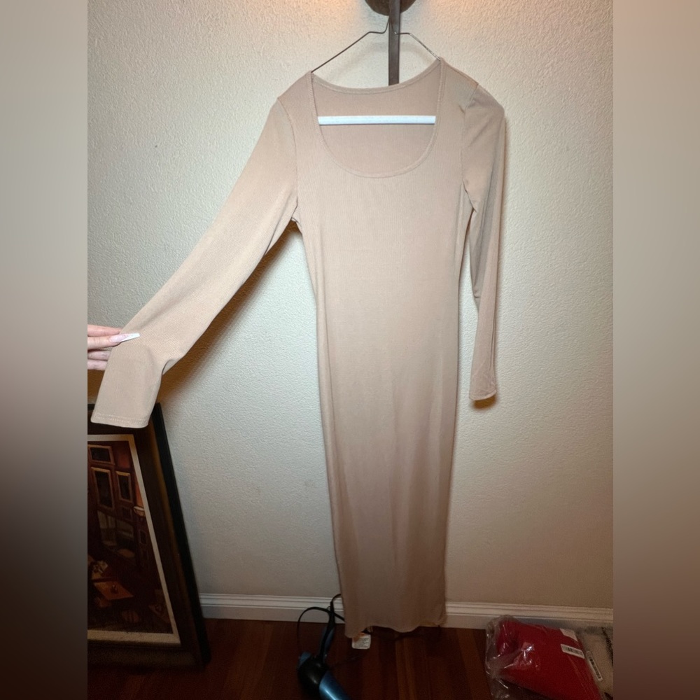 medium khaki maxi dress M